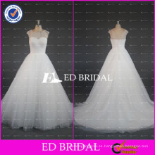 2017ED nupcial sencilla simple tapa manga vestido de bola Tulle baratos vestidos de novia hecho en China